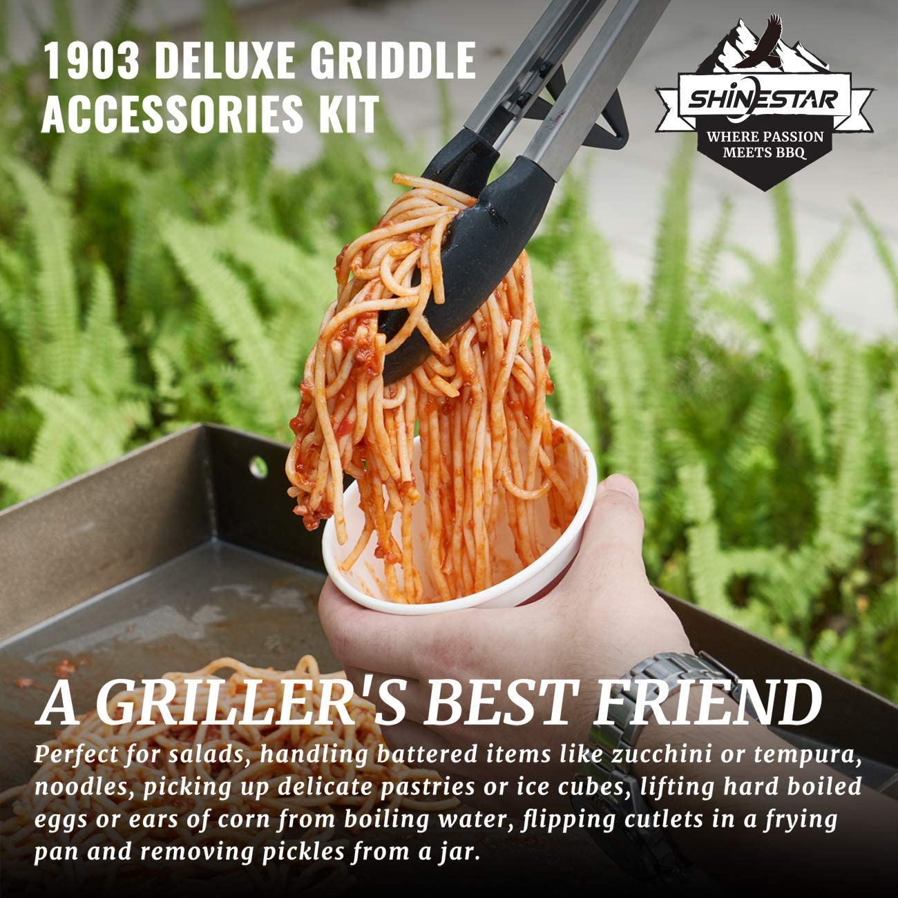 SHINESTAR Professional Griddle Accessories Kit for Blackstone Flat Top Grill - 12-Inch Melting Dome & 9-Piece Complete Set | Perfect for Outdoor Cooking, Camping, and Backyard BBQs