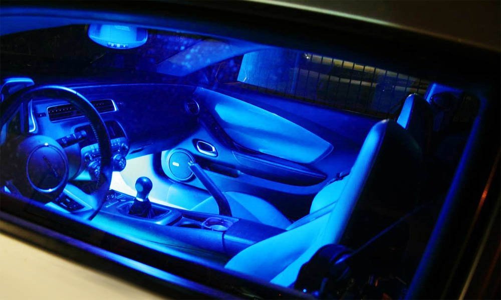 4-Piece Blue LED Ambient Car Lighting Kit - 9 LED Lights for Interior Decoration (5V USB Powered) - Perfect for Night Driving & Car Customization