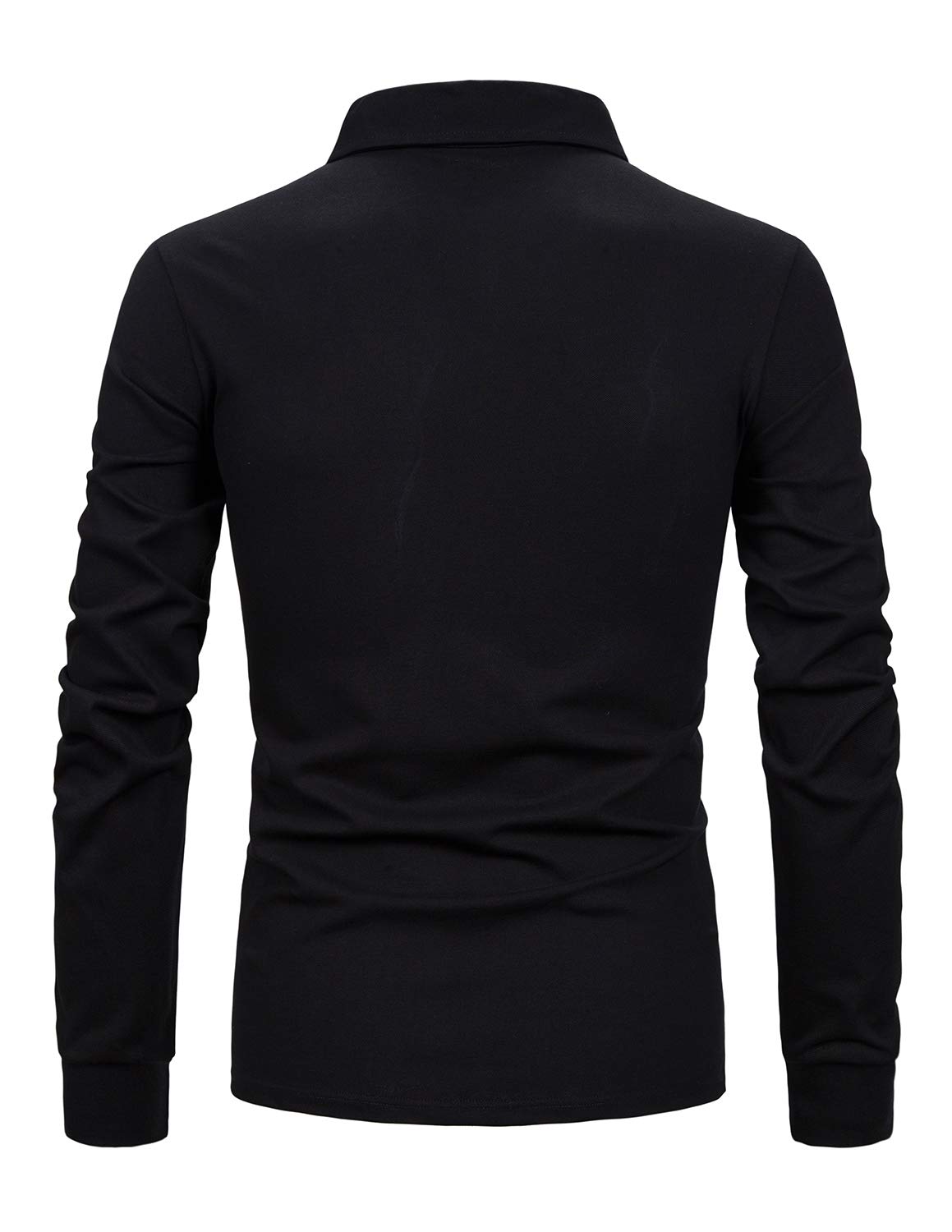 Men's Long Sleeve Polo Shirts - Casual Fit Plaid Collar Cotton Golf Shirts for Men | Perfect for Golf, Office & Casual Wear