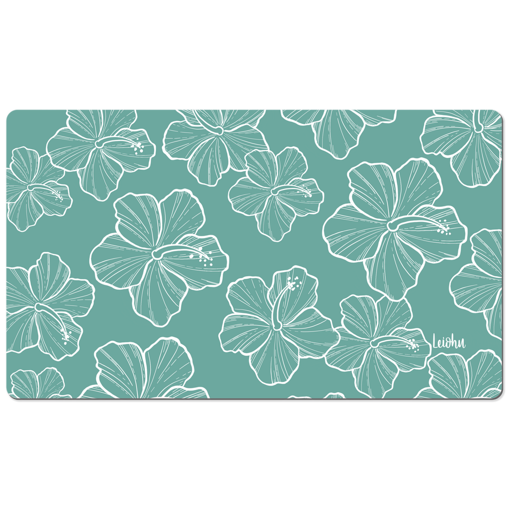 Premium Hibiscus Pattern Desk Mat - Non-Slip Office Mouse Pad & Keyboard Cover for Home & Work (Ideal for Desks, Workstations & Gaming Setups)