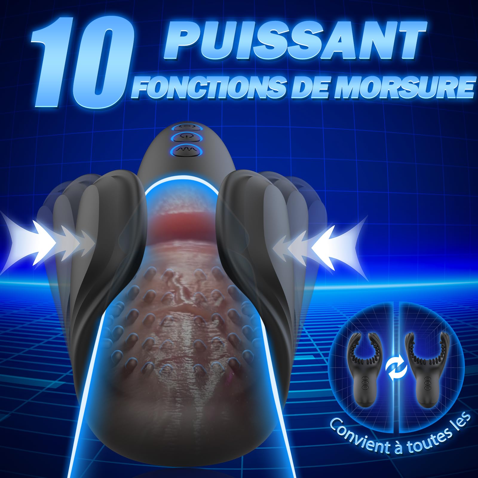 Men's Vibrating Masturbator - Hands-Free Male Sex Toy with 10 Vibration & Suction Modes for Couples & Solo Play - Perfect for Intimate Moments & Relaxation