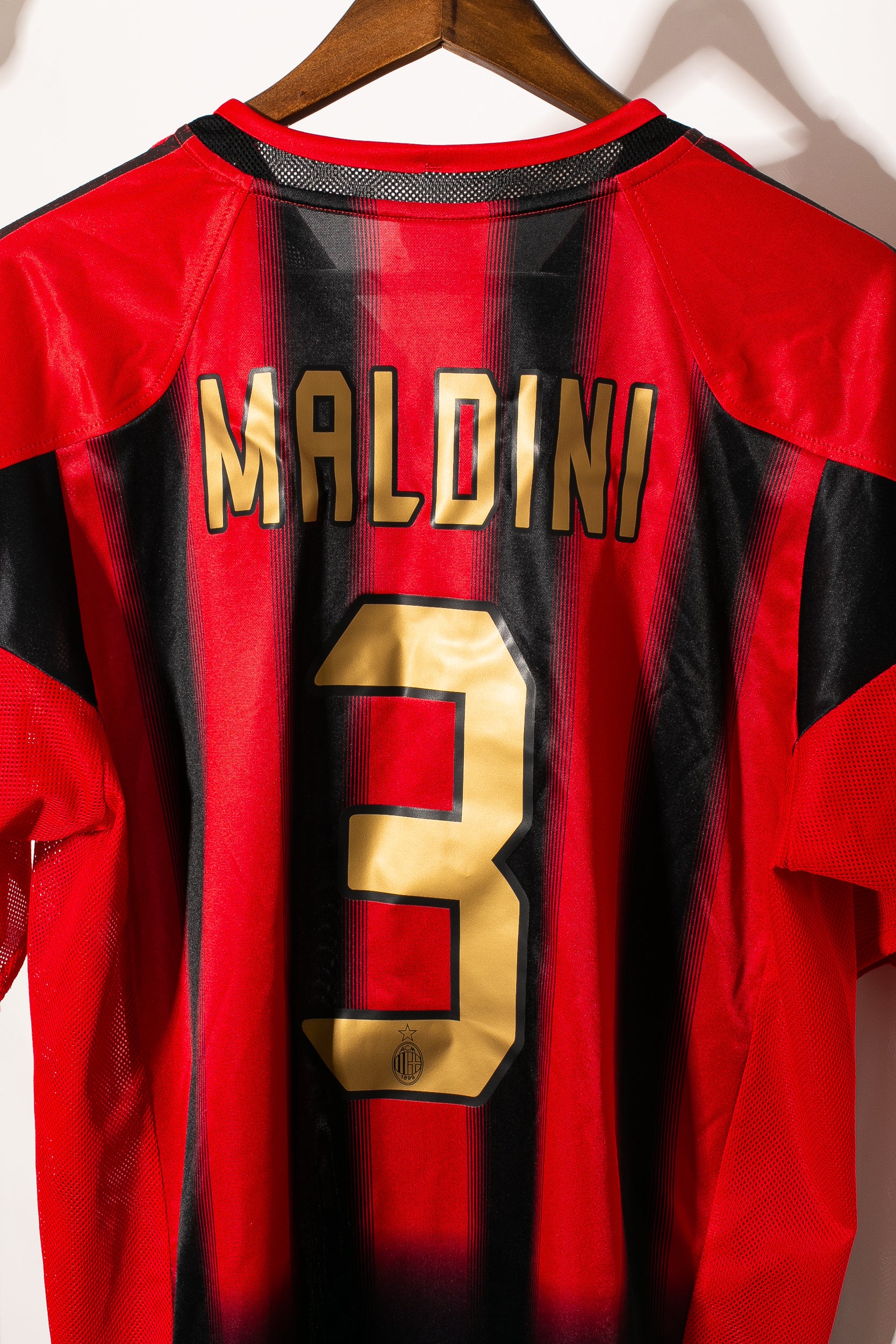 2004 AC Milan Home Jersey #3 Paolo Maldini - Authentic Soccer Shirt (Size L) - Perfect for Fans, Collectors & Match Days