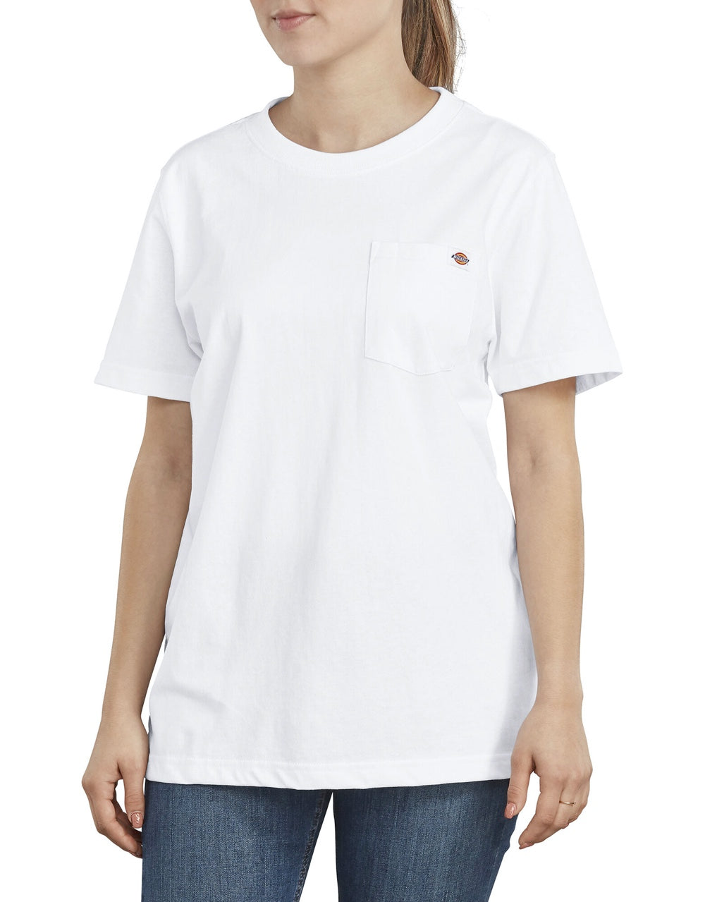 Dickies Women's Heavyweight Short Sleeve T-Shirt FS450 - White | Durable Cotton Work Shirt for Women | Perfect for Construction, Landscaping & Casual Wear