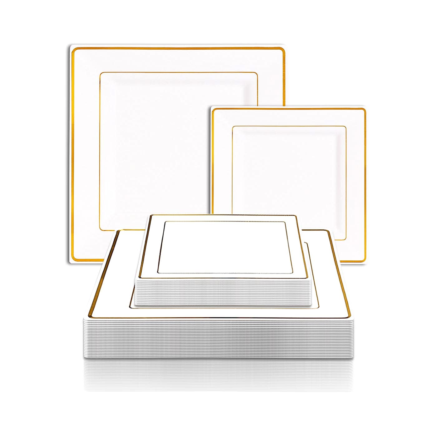 Elegant Disposable Plastic Plates 240 Count - 120 Pcs 9.5