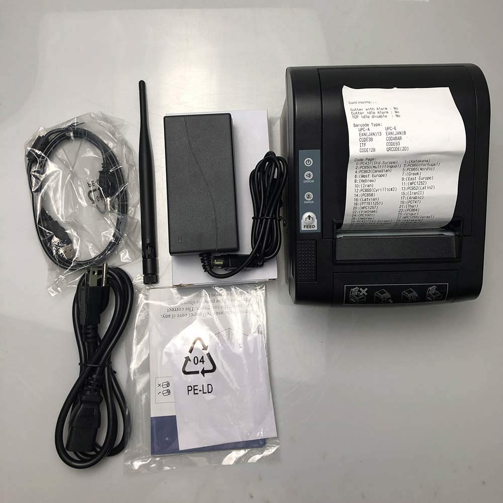 NETUM 80mm Thermal Receipt Printer - WiFi POS Printer with Auto Cutter, USB/Serial/Ethernet/LAN Port, Cash Drawer Support, ESC/POS Compatible - Ideal for Retail Stores, Restaurants & Small Business POS Systems