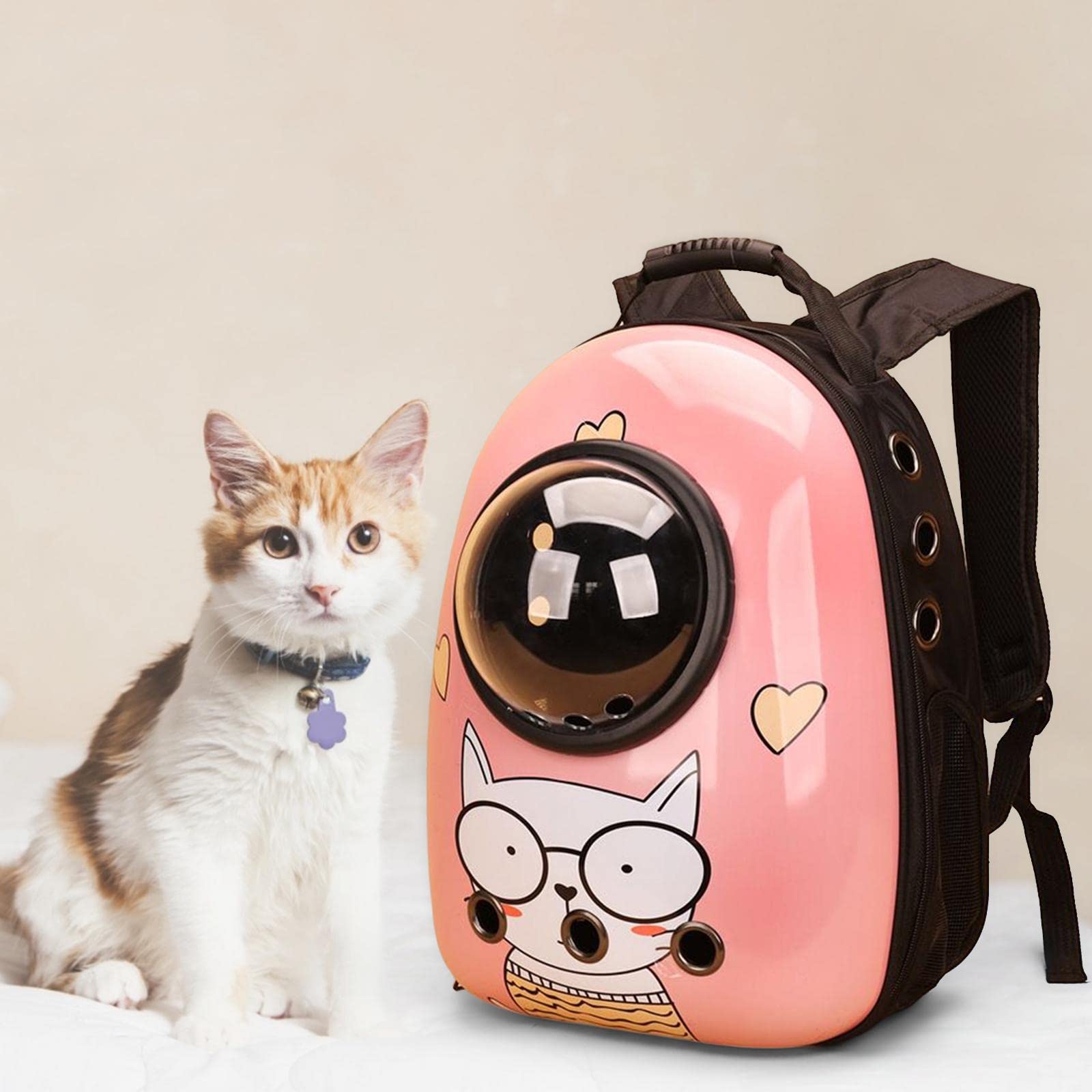 Enakshi Cat Carrier Backpack - Space Capsule Bubble Pet Travel Bag for Small Cats & Kittens | Durable & Comfortable Pet Carrier for Outdoor Adventures, Vet Visits & Air Travel | Perfect for Dogs & Cats | Pet Supplies & Accessories