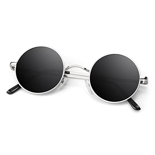 A08- Silvery Frame Black Lens