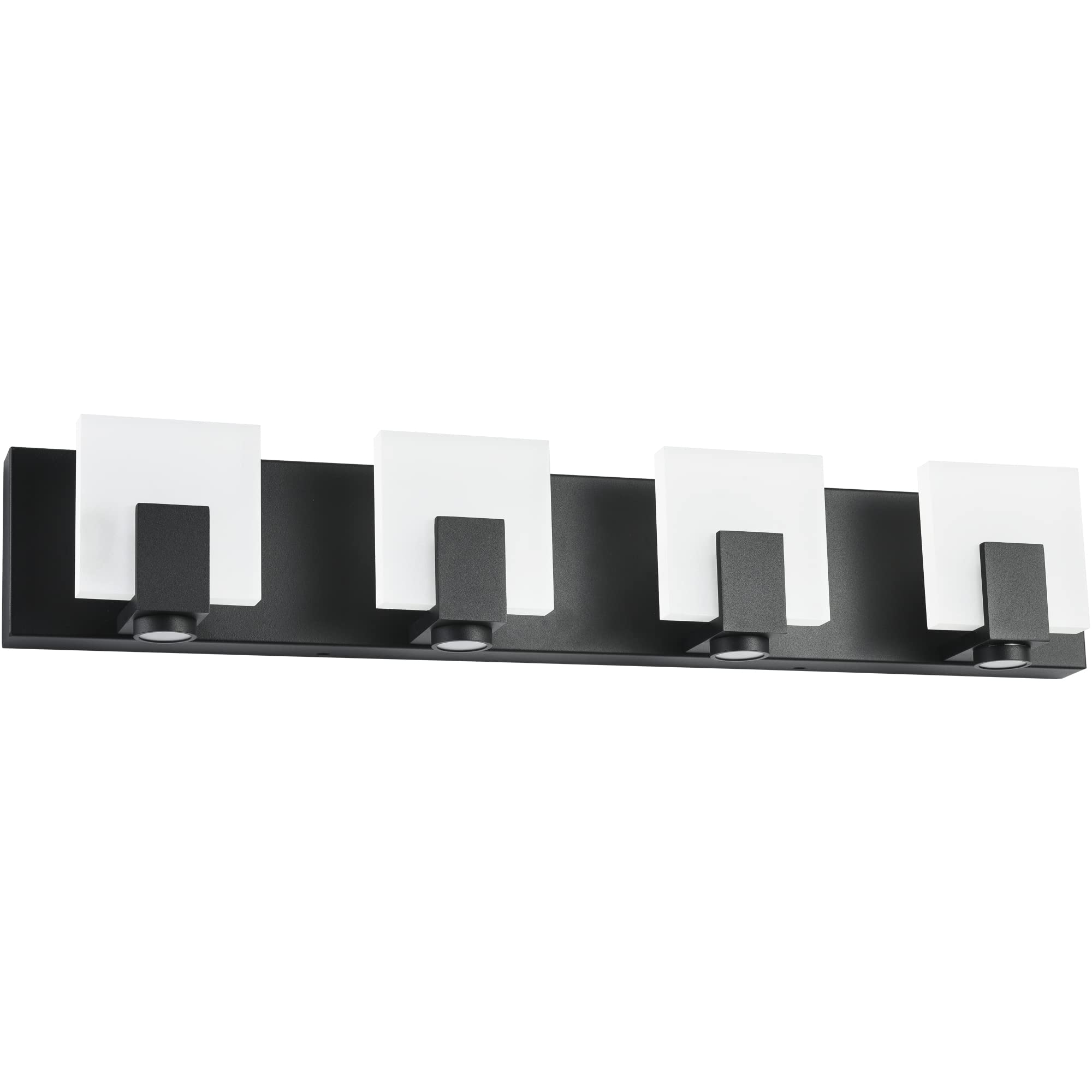 SOLFART Dimmable LED Vanity Light Fixture - 4-Light Matt Black Bathroom Mirror Lighting for Makeup & Grooming - Perfect for Modern Bathroom, Dressing Room & Salon Vanity Areas