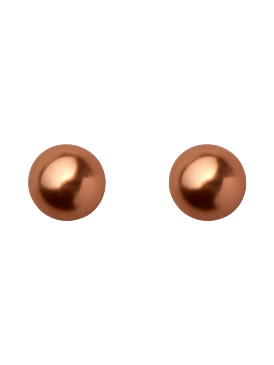 MEDIO STUD EARRINGS - Indian Tan Color Small Hoop Earrings for Women | Perfect for Everyday Wear, Office & Date Night