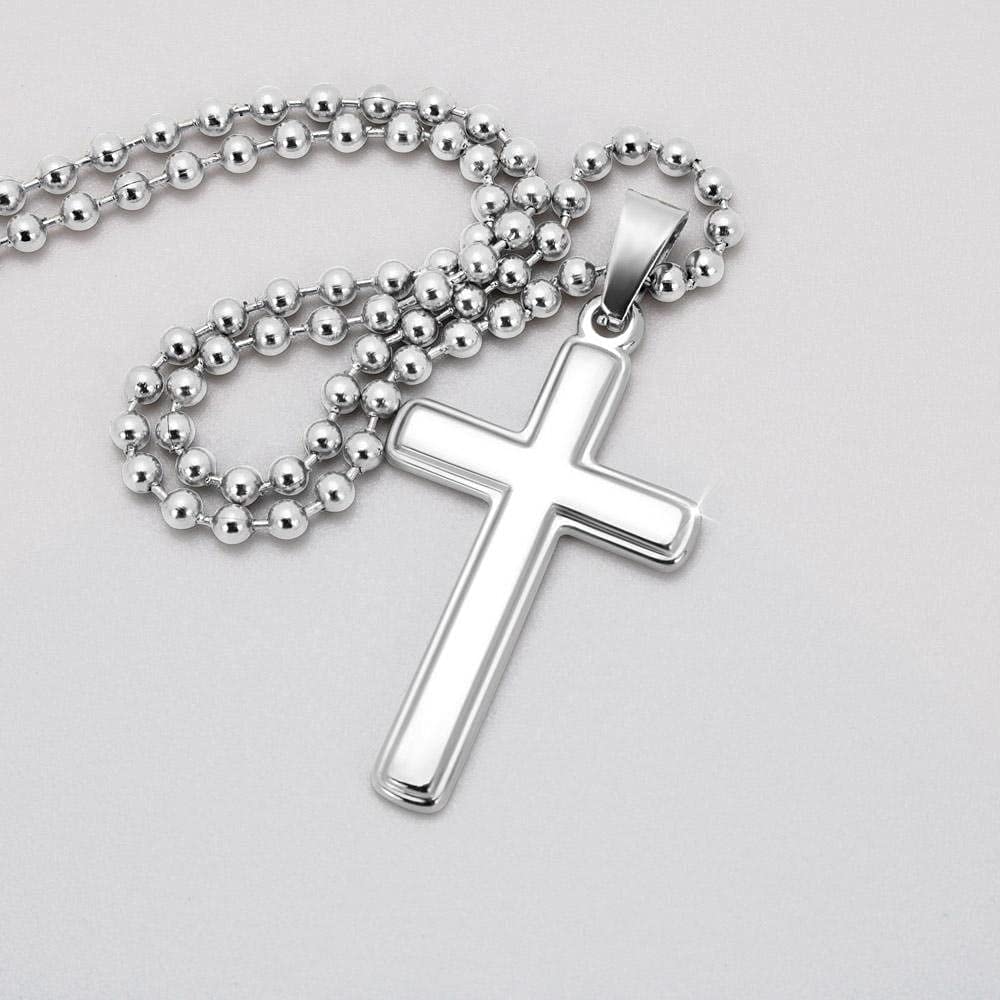 Personalized Cross Necklace for Dad - Handmade Father's Day Gift from Daughter | Custom Engraved Jewelry for Birthday & Appreciation