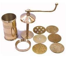 Premium Brass Sev Maker Machine with 6 Jalis - Traditional Indian Snack Maker for Murukku, Sev & Chakli - Perfect for Home Cooking & Festive Celebrations