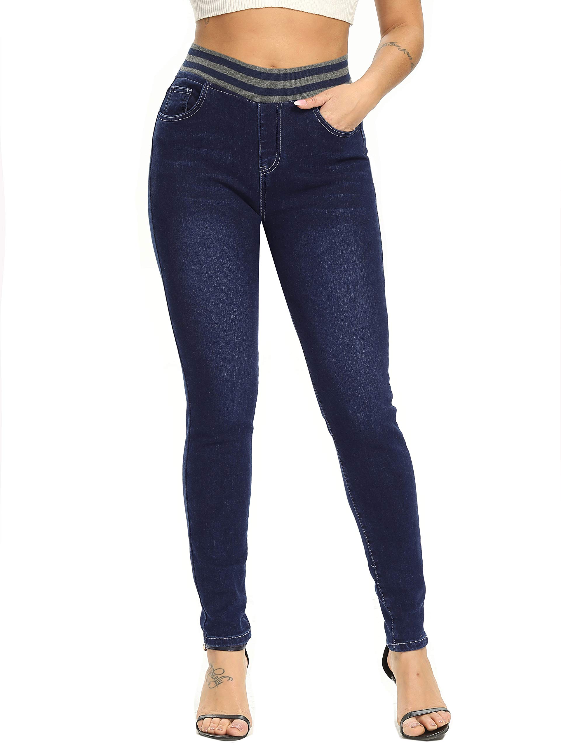 Yehopere Women's High Waist Stretch Skinny Jeans - Pull-On Tummy Control Shaping Denim Pants for Work, Casual & Night Out