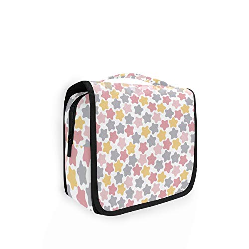 Tarity Hanging Travel Toiletry Bag for Women & Men - Large Capacity Cosmetic Organizer with Hook, Cute Star Pattern - Portable Makeup Train Case for Toiletries, Shower Essentials & Travel Accessories - Perfect for Airplane, Gym, Camping & Vacation Trips