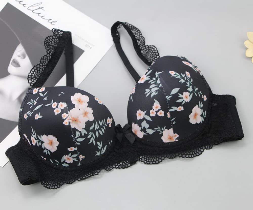 Swbreety Women's Lace Bra and Panty Set - Push Up Floral Print Lingerie with Underwire - Sexy Comfort for Everyday Wear & Special Occasions