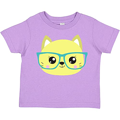 Inktastic Hipster Cat with Glasses - Cute Kitten Graphic Toddler T-Shirt for Boys & Girls - Perfect for Playdates, Birthday Gifts & Casual Wear