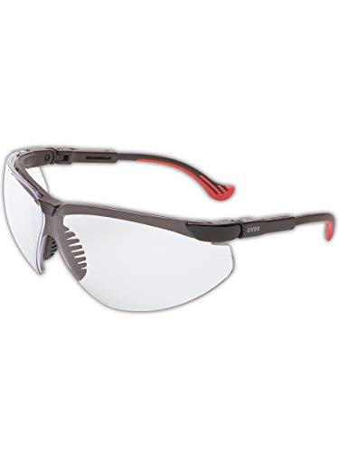 **Uvex by Honeywell Genesis XC Safety Glasses - Black Frame, Clear Lens with Anti-Fog Coating (S3300X) - Ideal for Construction, Woodworking & Lab Safety**