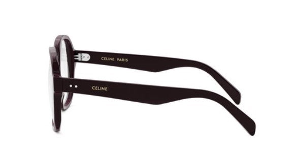 Celine THIN CL50151I 069 Shiny Bordeaux Geometric Women's Eyeglasses - Fashionable Cat Eye Frames for Women, Perfect for Office, Reading & Everyday Wear