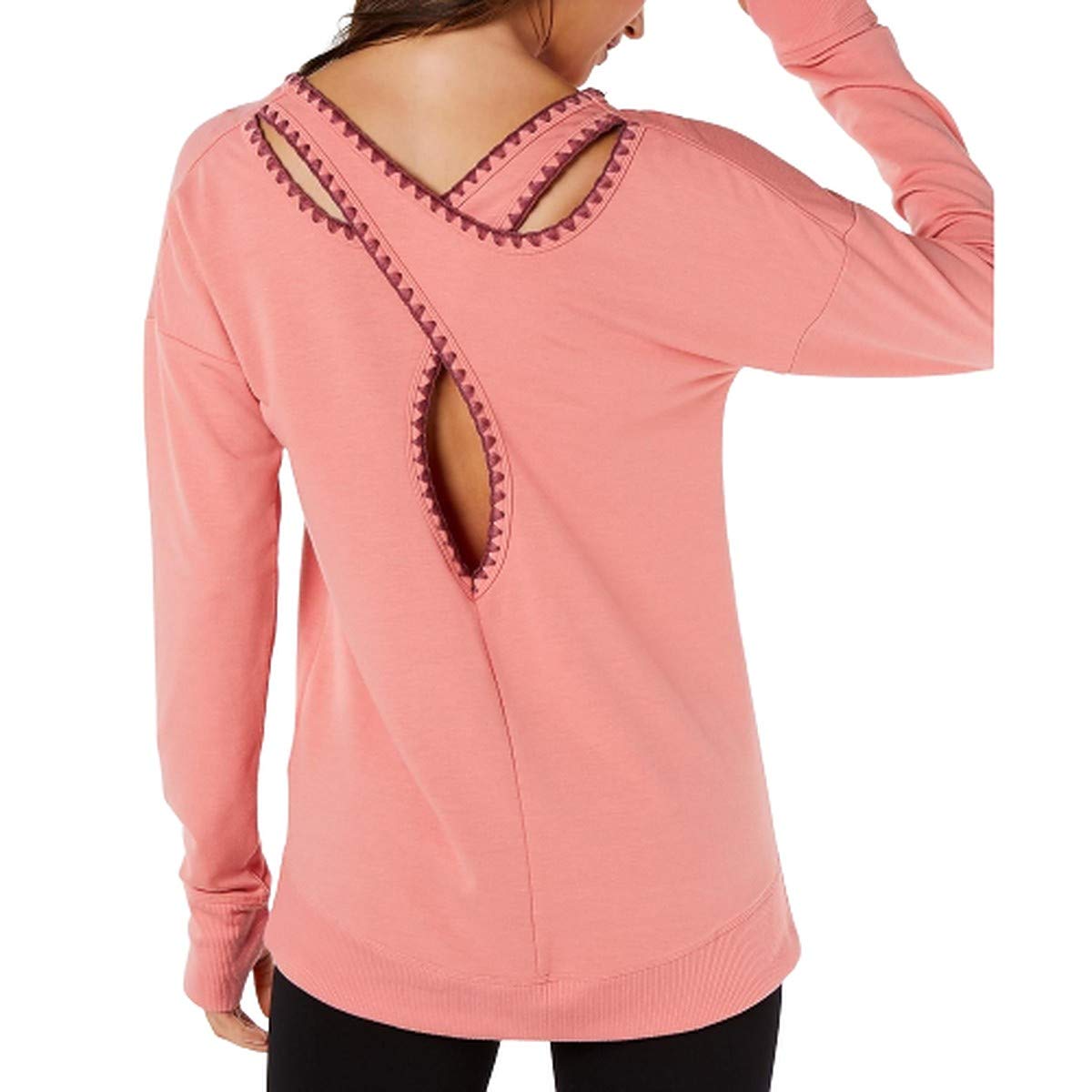 Ideology Women's Yoga Fitness Pullover Top - Breathable Workout Shirt for Yoga, Gym & Running - Pink XS - Comfortable Athletic Wear for Active Lifestyles