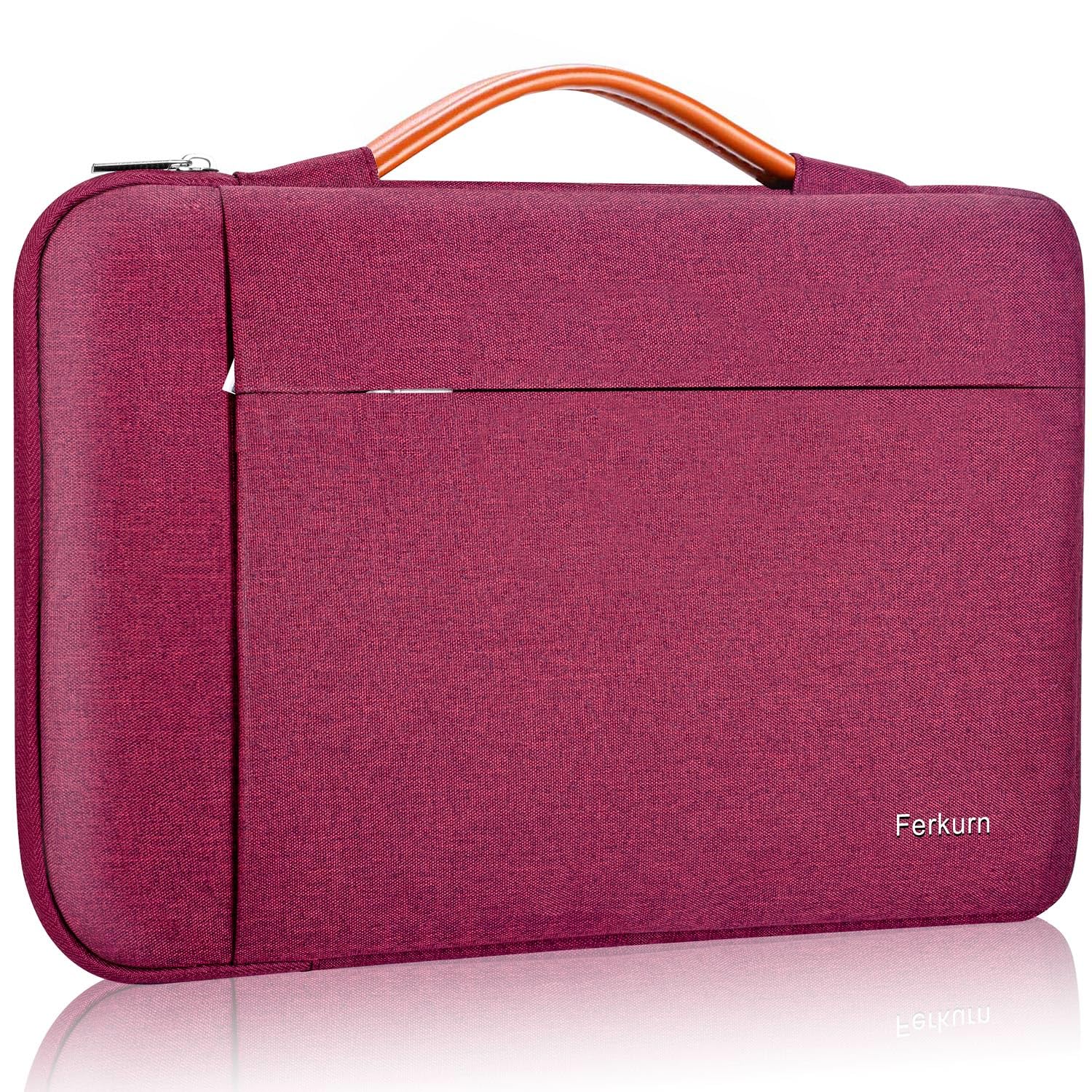 Waterproof 14 Inch Laptop Sleeve Case - Compatible with MacBook Air/Pro, iPad, Surface Pro, Chromebook, Acer Spin, HP, Dell, ASUS Vivobook & Samsung | Shockproof & Scratch-Resistant Protection for Travel, Work & School (Red)