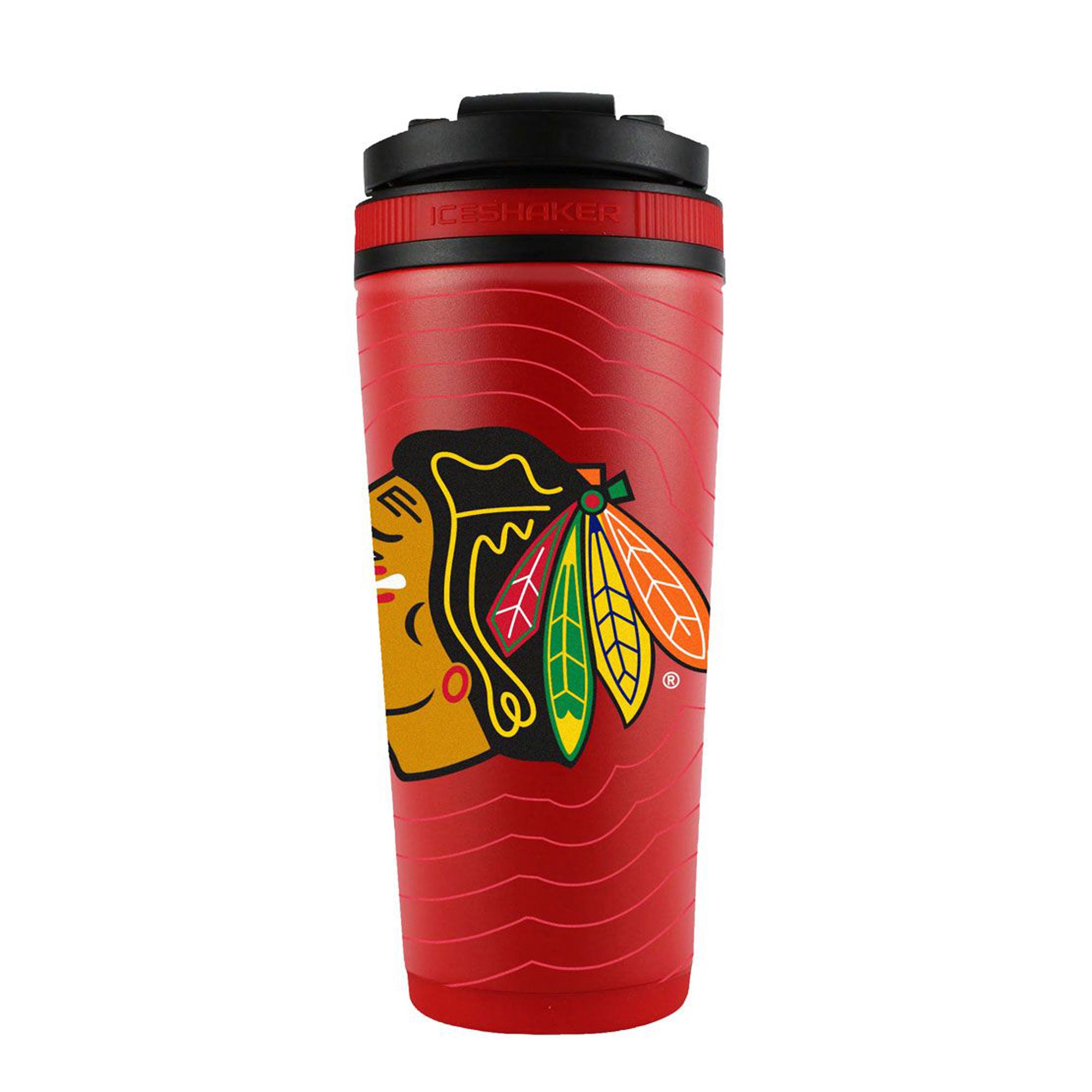 Official Chicago Blackhawks Sonar 4D Ice Shaker Cup - Insulated Stainless Steel Water Bottle for Sports, Gym & Outdoor Activities - NHL Team Merchandise for Hockey Fans