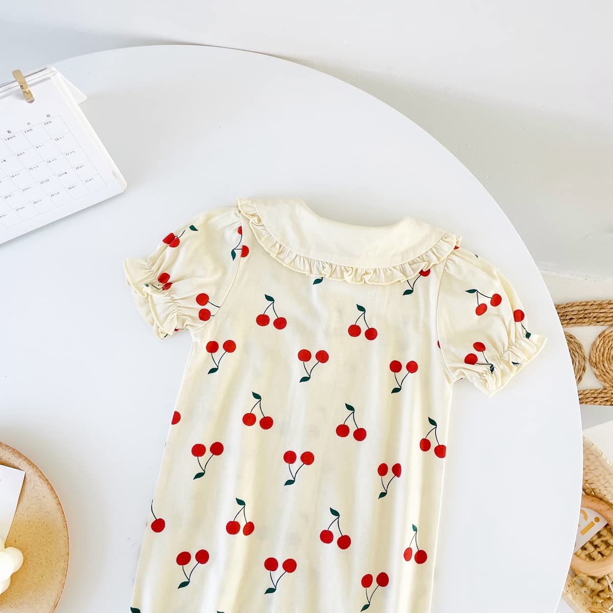 Adorable Baby Girls' Cherry Print Rompers - Soft Cotton Short Sleeve Outfits for Newborns & Infants | Perfect for Summer Playtime, Photo Shoots & Casual Outings