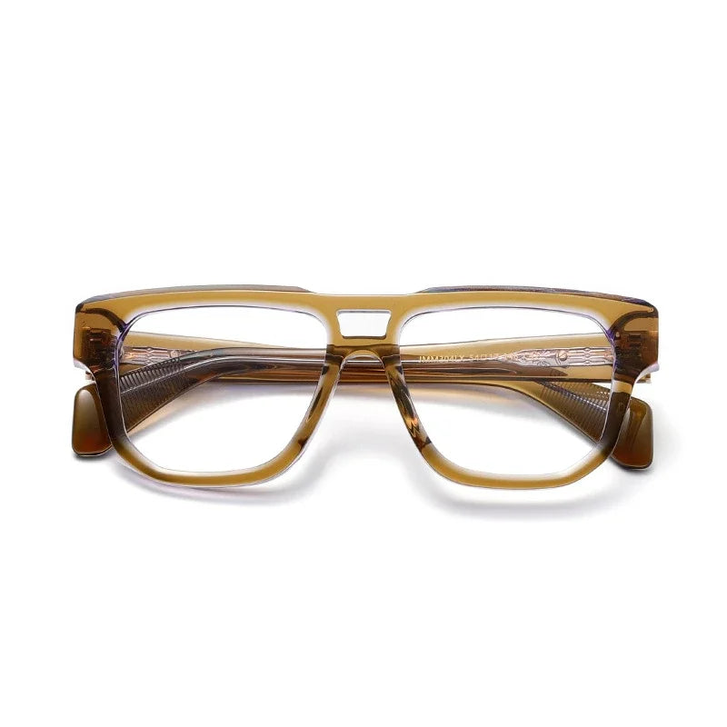 Stylish Aror Men's Full Rim Square Double Bridge Acetate Eyeglasses Frame 49304 - Perfect for Office, Reading & Everyday Wear