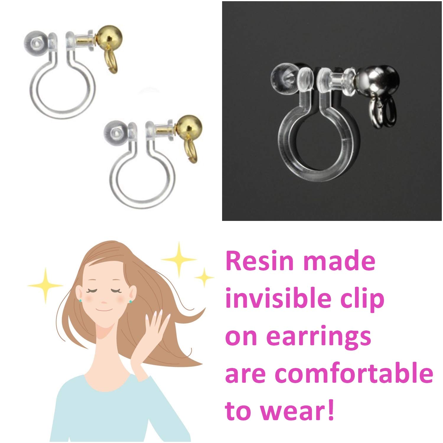 Miyabi Grace Clip-On Earrings for Women - Black & White Cat Dangle Non-Pierced Earrings with Cherry Blossom Flower Leaf Design | Comfortable Invisible Ear Clips for Work, Party & Everyday Wear