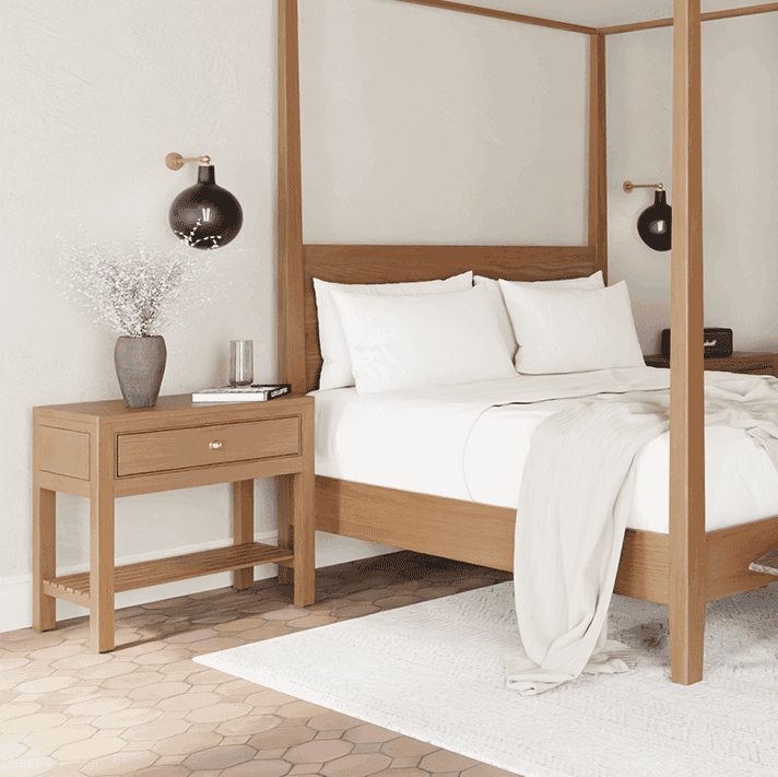 Elenor Open Nightstand - Modern Bedside Table with Storage Shelf for Bedroom, Living Room, and Office - Perfect for Books, Lamps, and Decor