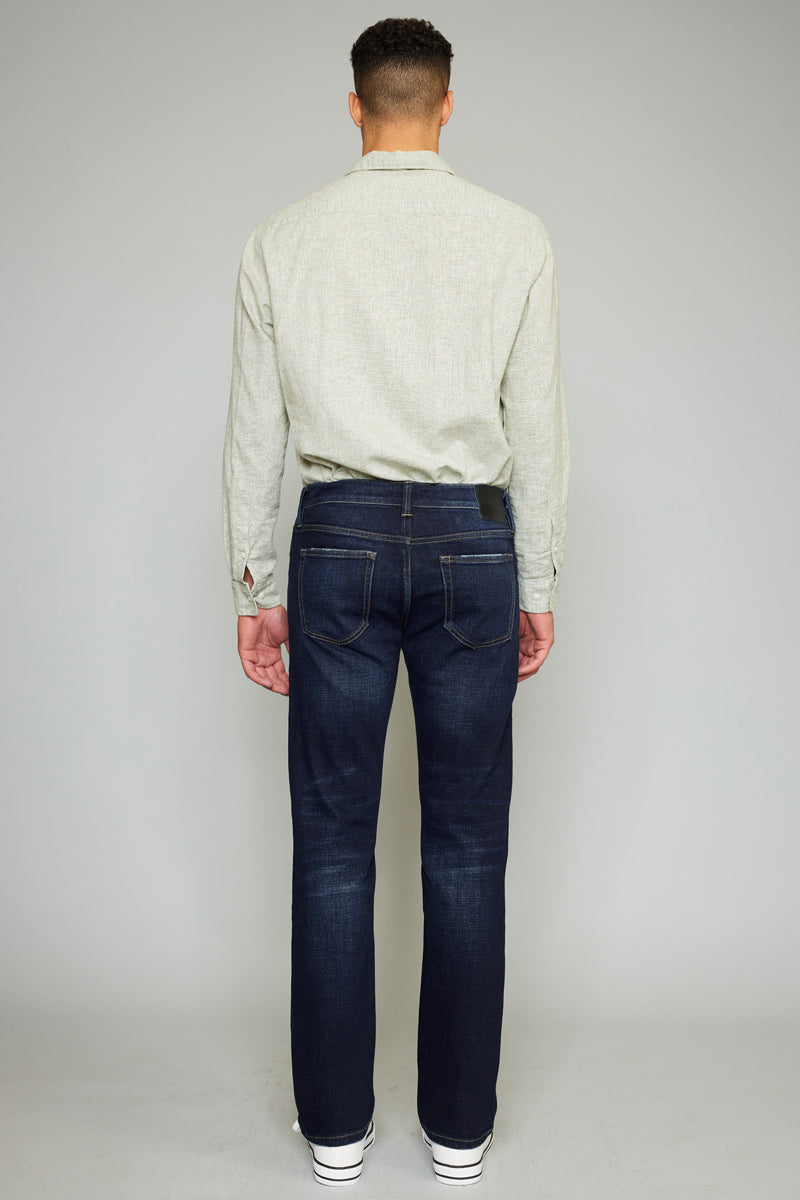 James Dark Wash Slim Straight Men's Jeans - Comfortable & Stylish for Casual Wear, Work & Everyday Outfits