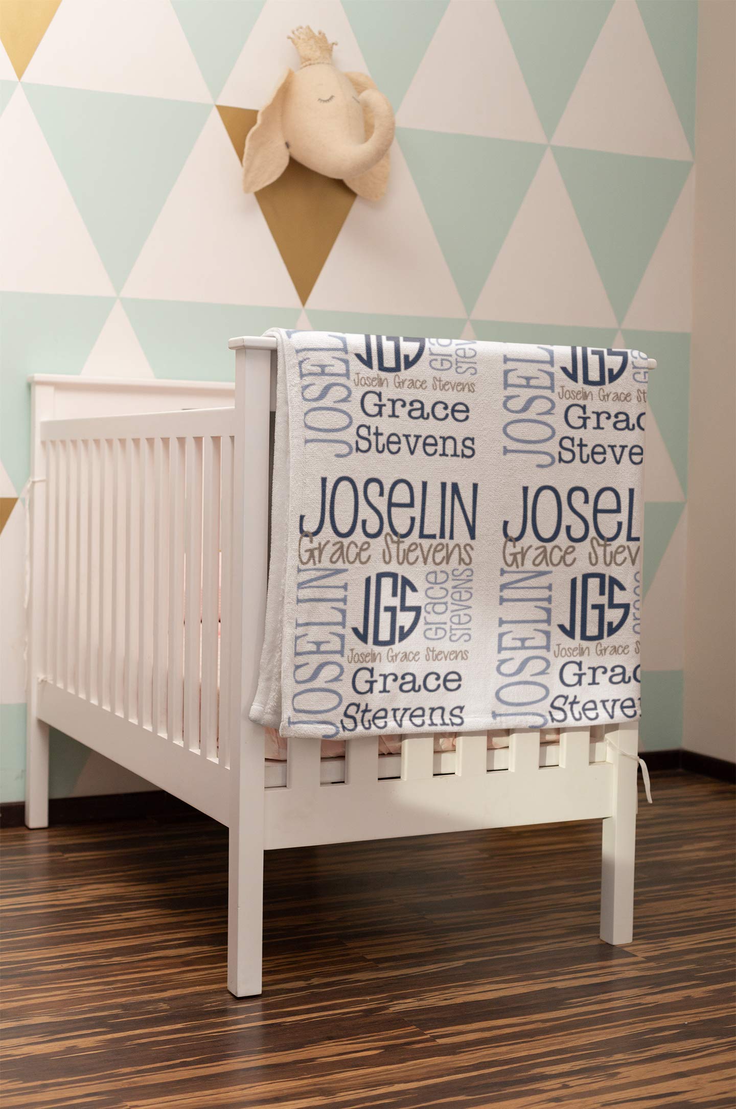Personalized Baby Name Blanket - Custom Nursery Christening or Baptism Gift for Newborn Girls, Princess-Themed Baby Shower, Birthday & Christmas Present | Perfect for Nursery Decor, Baptism Keepsake & Special Occasion Gifts