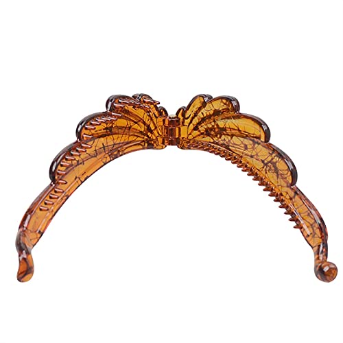 Licogel Banana Hair Clips 3PCS - Large Decorative Resin Hair Claw Clips for Women, Lightweight Strong Hair Clincher Combs - Perfect for Ponytails, Buns and Everyday Hairstyles
