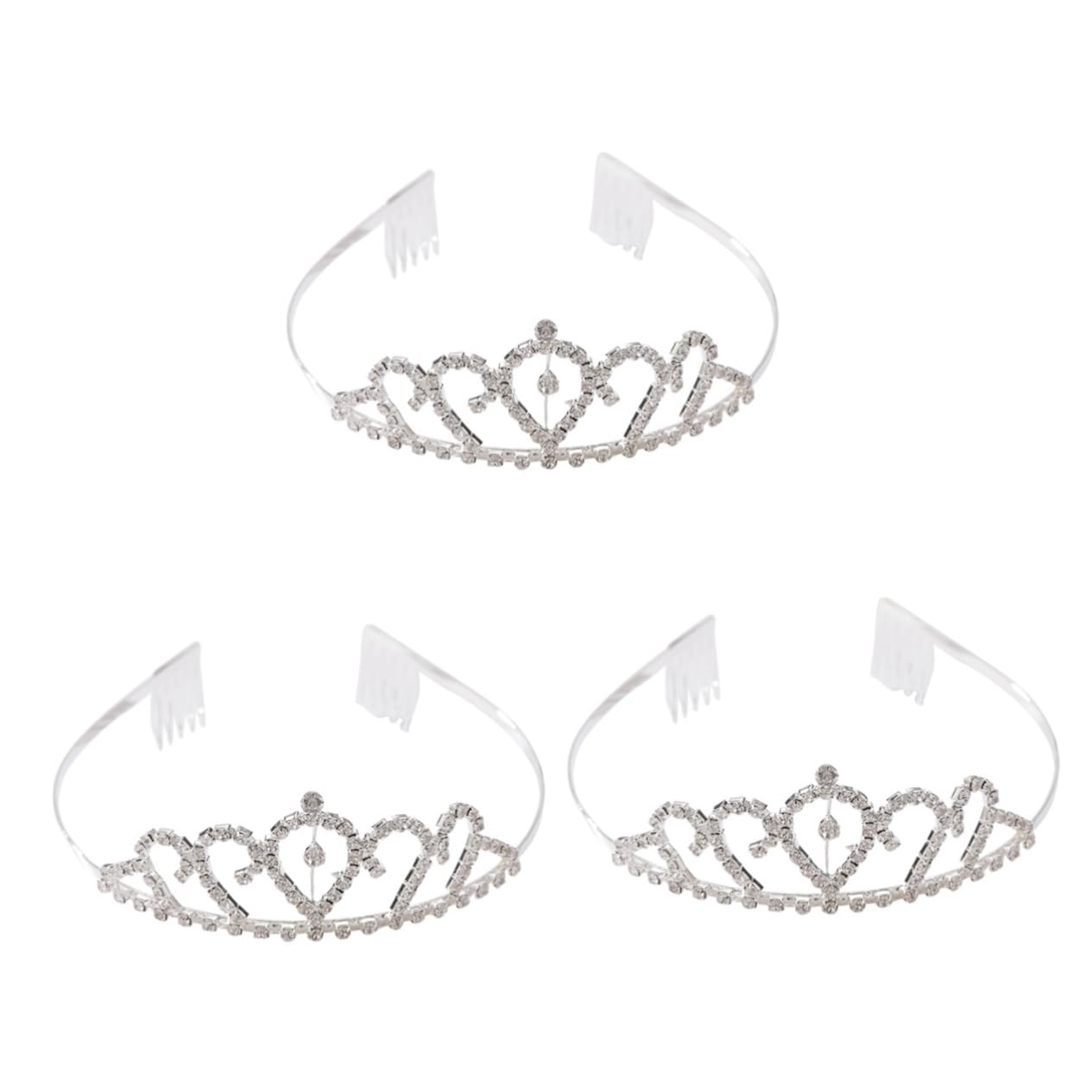 Minkissy 3-Piece Princess Crown Hair Accessories Set for Girls & Kids – Sparkling Crystal Tiaras & Headbands for Birthday Parties, Pageants, Dress-Up & Special Occasions