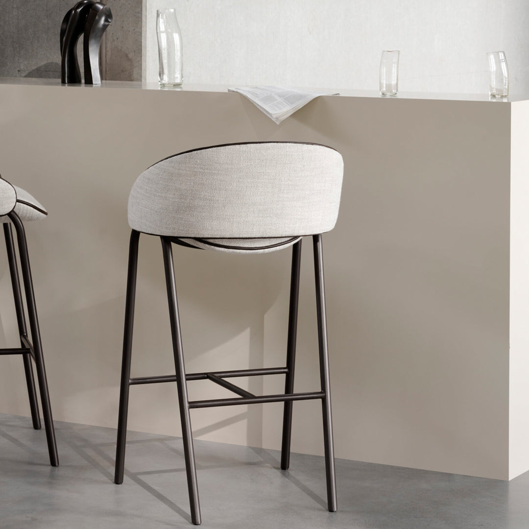 Modern Folium Bar Stool - Adjustable Height Counter Stool with Backrest - Perfect for Kitchen Island, Home Bar & Breakfast Nook - Durable & Comfortable Seating Solution