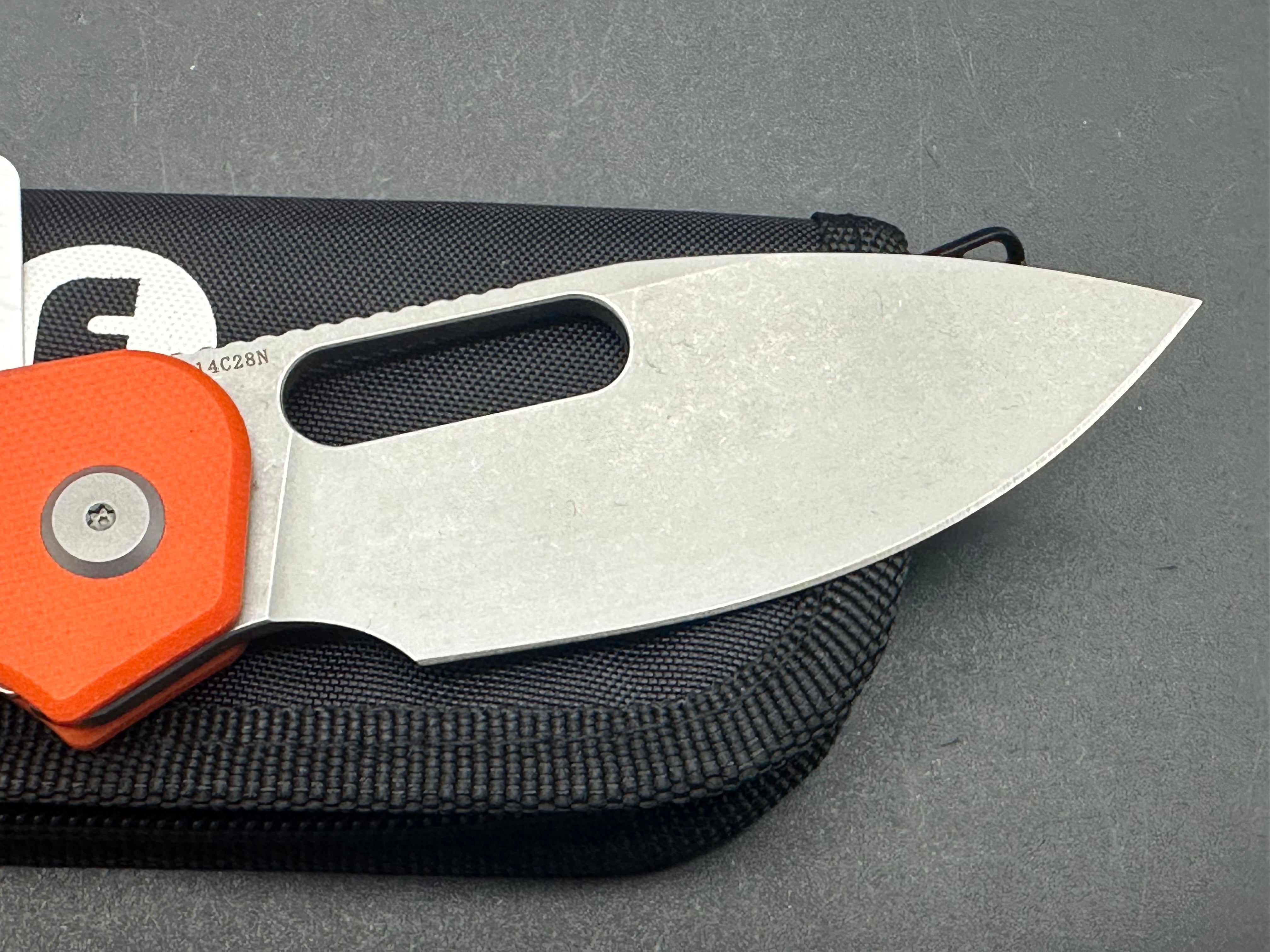 Eutektik EFD Orange Stonewashed Pocket Knife with LTK Koozie, Patch & Sticker Set - Perfect for Camping, Hiking and Outdoor Adventures