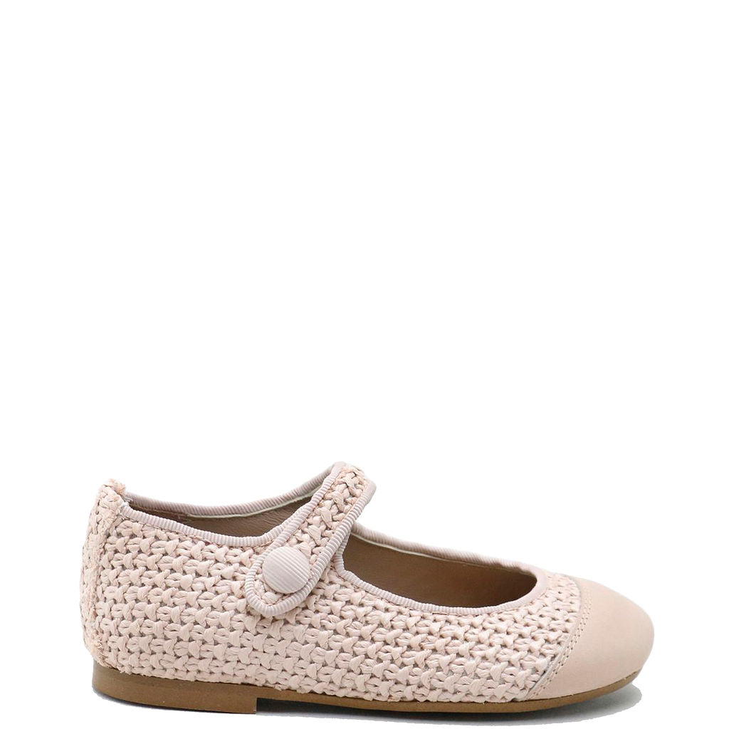 Pale Pink Rattan Captoe Mary Jane Shoes for Women - Comfortable & Stylish Summer Sandals for Beach, Wedding, and Casual Outfits