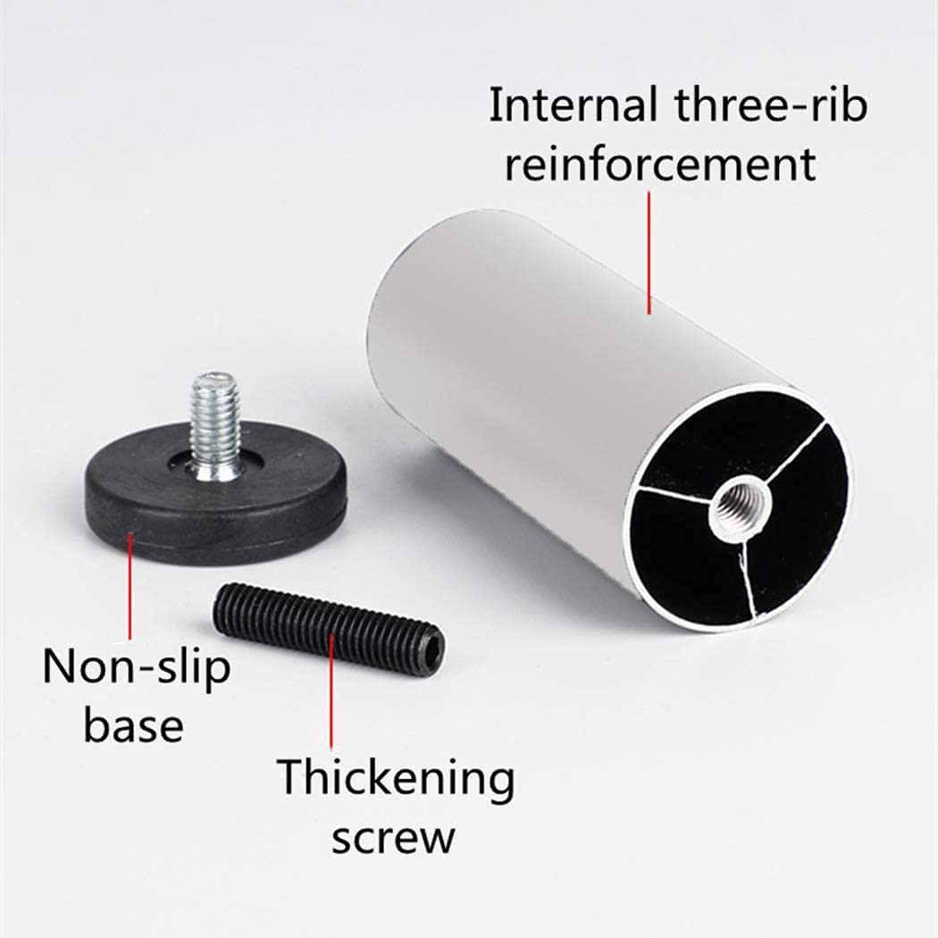Adjustable Metal Furniture Legs - 4pcs Aluminum Alloy Round Replacement Feet for Tables, Sofas, Desks & Cabinets (25cm, Silver) - Perfect for Home Office, Living Room & Bedroom Furniture Upgrades