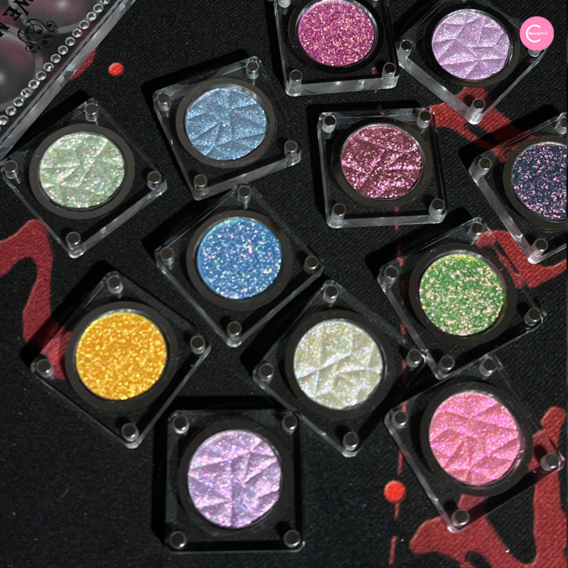Shellwe Makeup Chameleon Flake Eyeshadow Palette - 12 Color Shifting Metallic & Glitter Eyeshadows for Party, Halloween & Special Occasion Makeup Looks