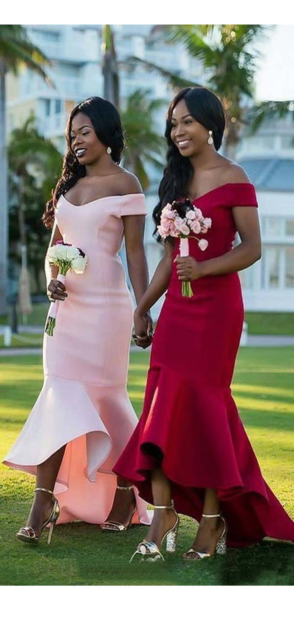 Off the Shoulder Bodycon Mermaid Bridesmaid Dress - Elegant Unique Gown WG944 for Weddings, Parties & Special Occasions