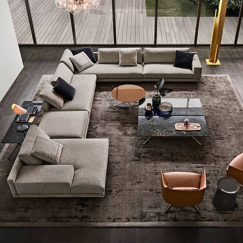 7-Seater U-Shaped Corner Sectional Sofa Set - 4 or 5 Piece Modular L-Shaped Couch with Left Chaise - Perfect for Large Living Rooms, Family Gatherings & Home Theater Seating