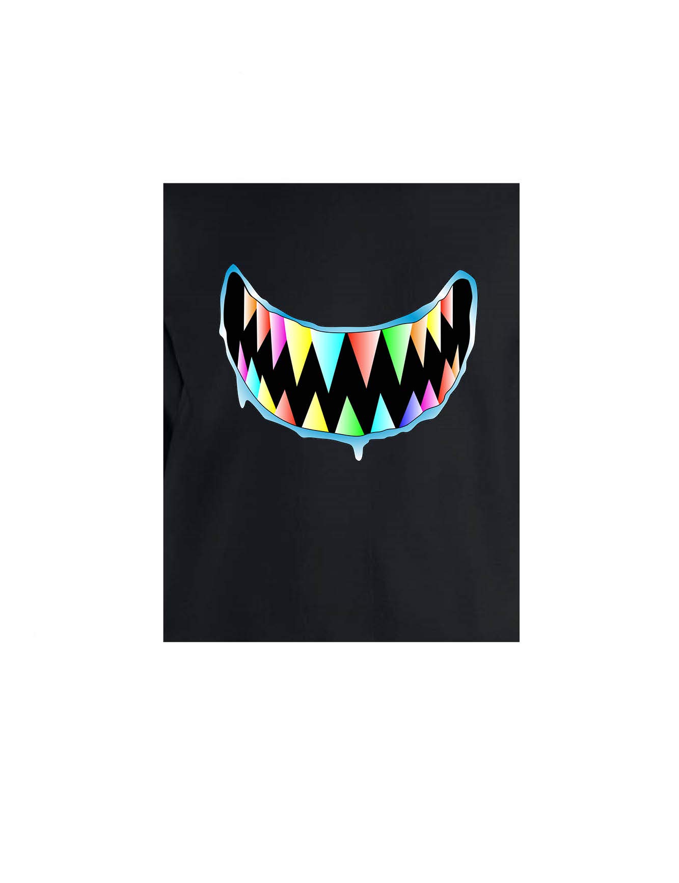 ALLNTRENDS Rainbow Shark Grillz Teeth Hoodie - Trendy Adult Sweatshirt for Streetwear & Hip Hop Fashion | Perfect for Concerts, Parties & Urban Style