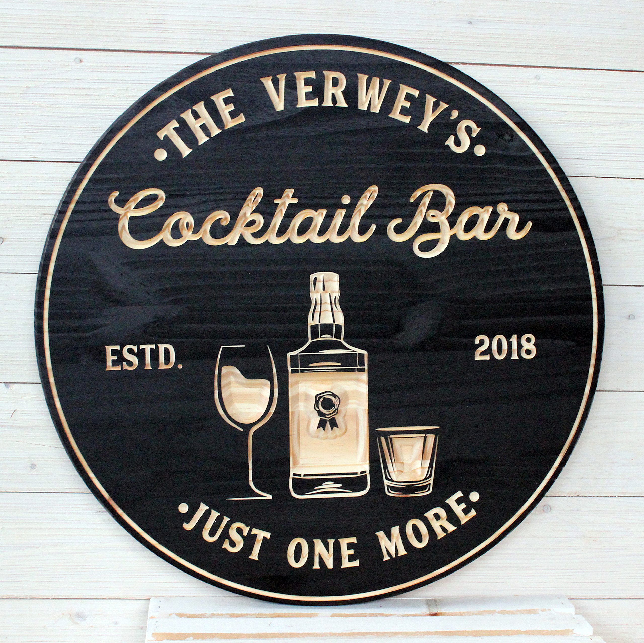 Personalized Teal Cocktail Bar Sign - 18