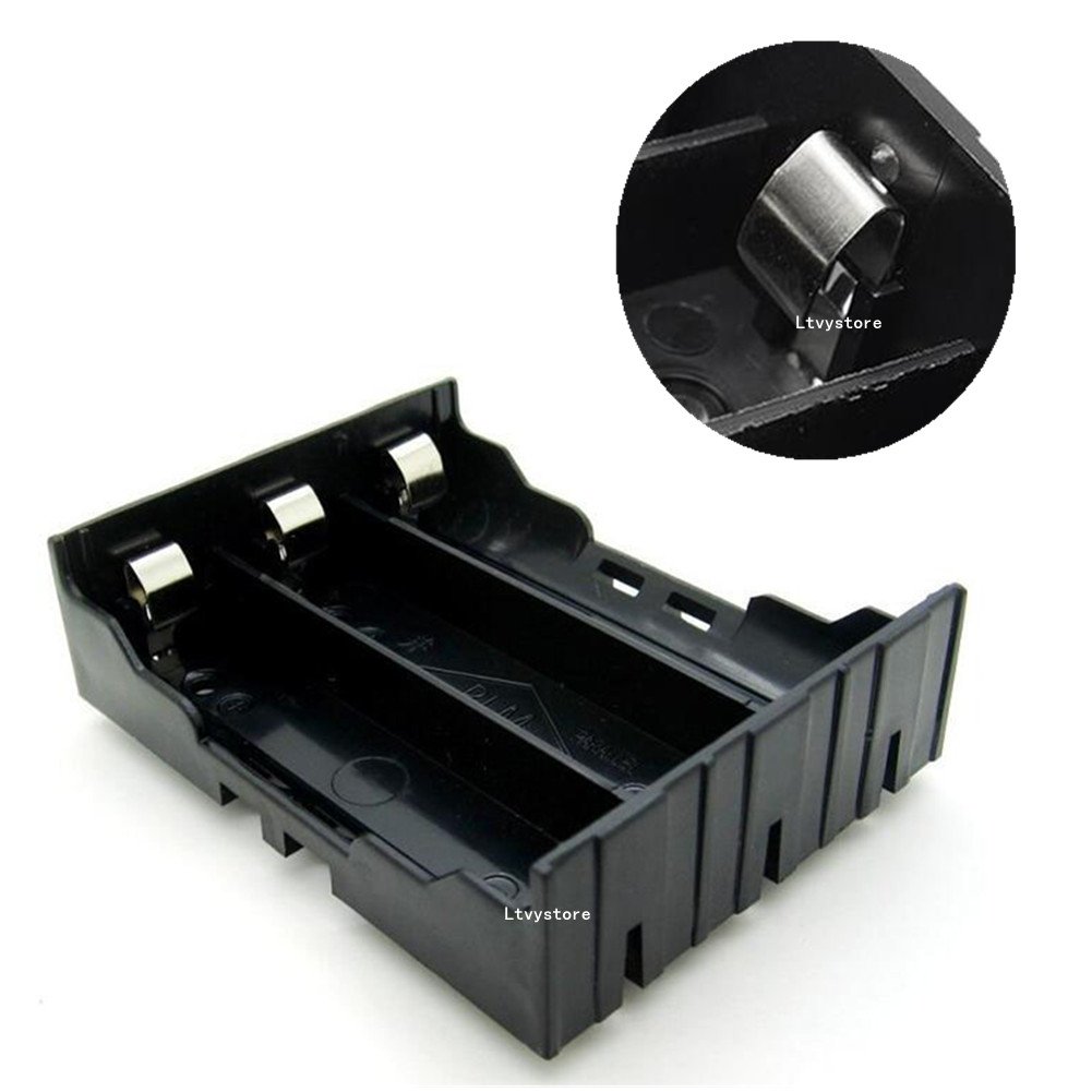 18650 Battery Case Holder - 5 Pack 3-Slot Plastic Storage Box for 3x18650 Batteries | DIY Parallel Connection | Durable Black Case with Pins - Perfect for Vape Mods, Flashlights & Power Banks