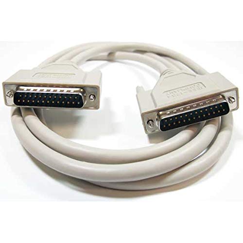 IEEE-1284 Parallel Printer Cable DB25 Male to Male 10ft - High Speed Data Transfer for Dot Matrix Printers, Label Makers & Legacy Devices (Home Office & Industrial Use)