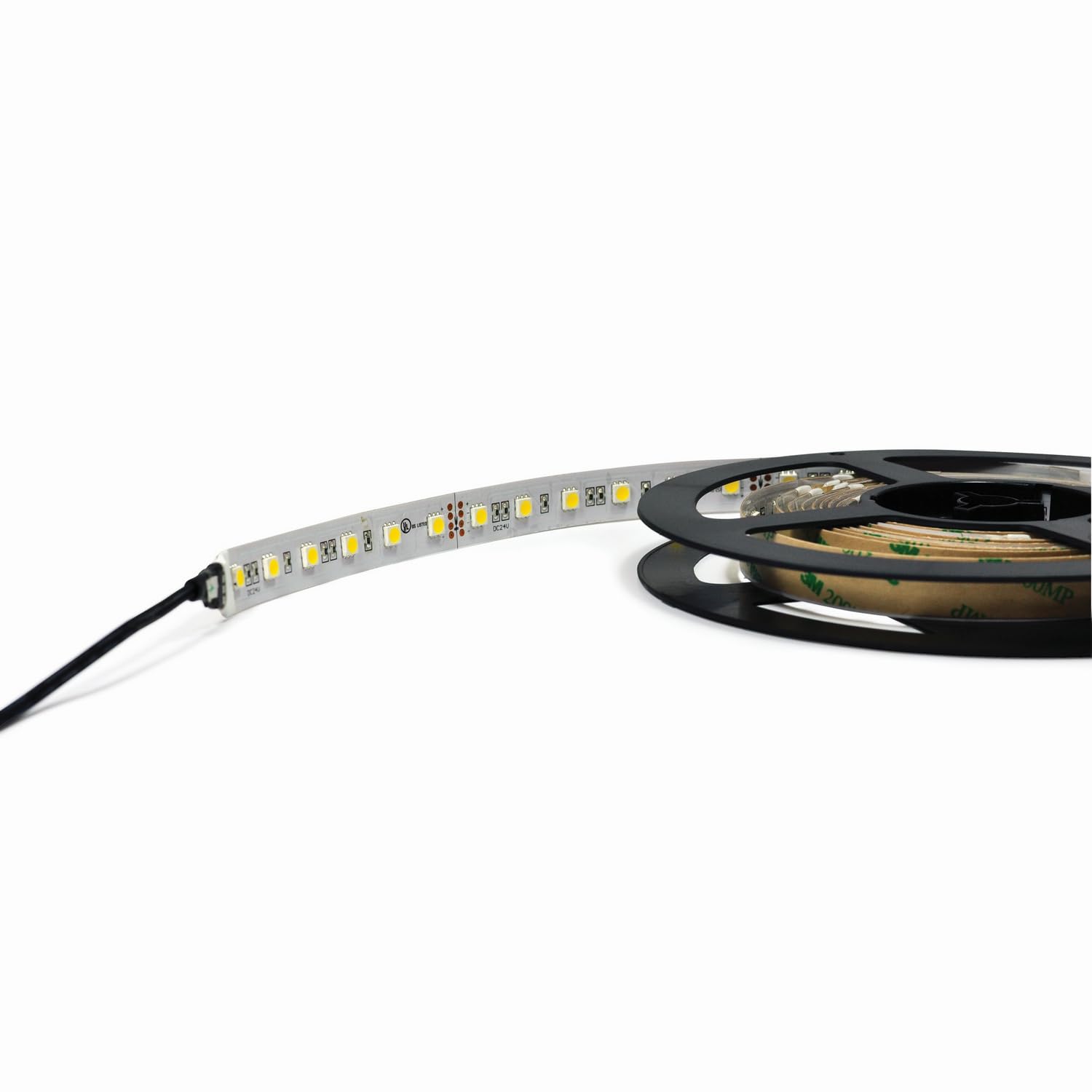 Nora Lighting NUTP8-W10LED927 10 ft. 24V Damp Label High Output White LED Tape Light Roll - 2700K Warm White for Under Cabinet, Cove, and Accent Lighting