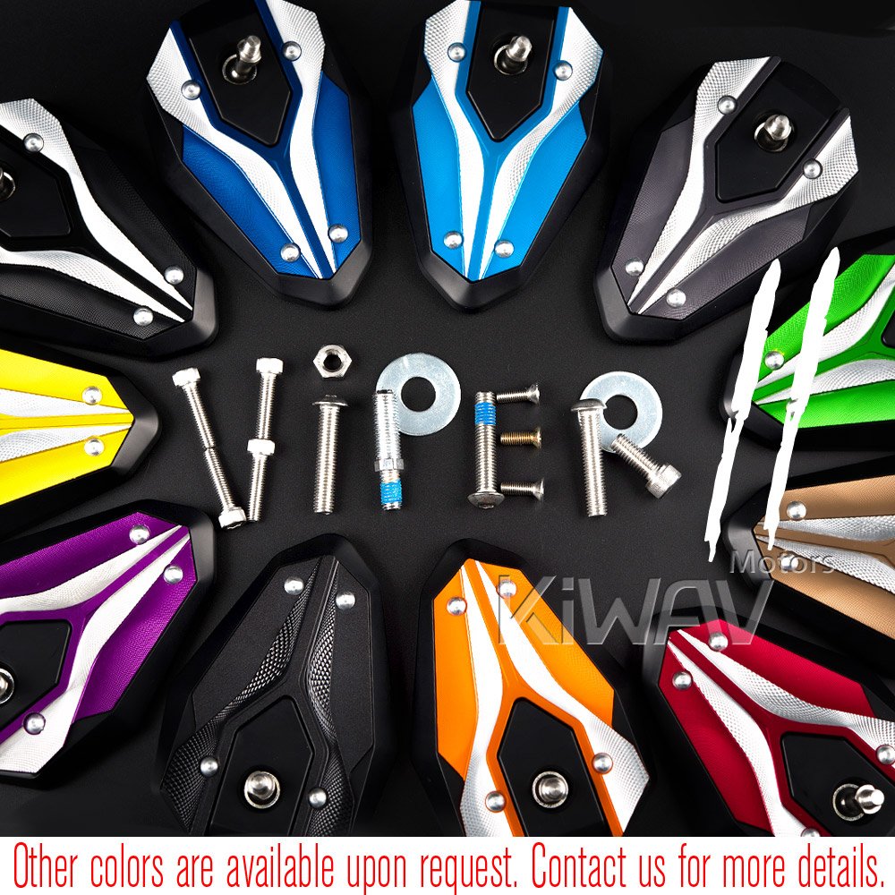 KiWAV ViperII Orange Motorcycle Bar End Mirrors - Compatible with Triumph Water-Cooled Bikes | Durable & Vibrant Safety Upgrade for Street & Cruiser Motorcycles