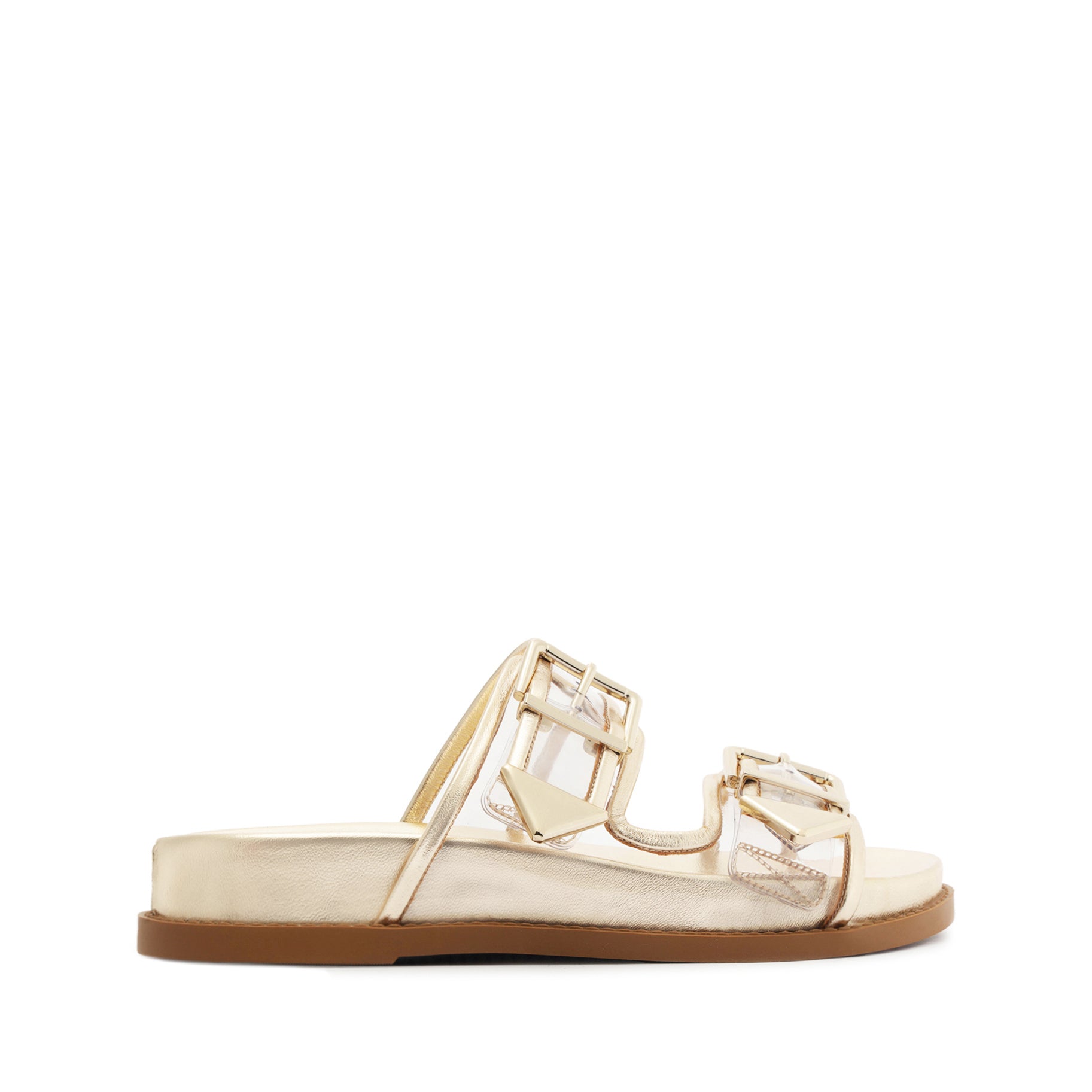 Naomi Sporty Vinyl & Metallic Sandals for Women - Comfortable Summer Casual Shoes for Walking, Beach, and Outdoor Activities