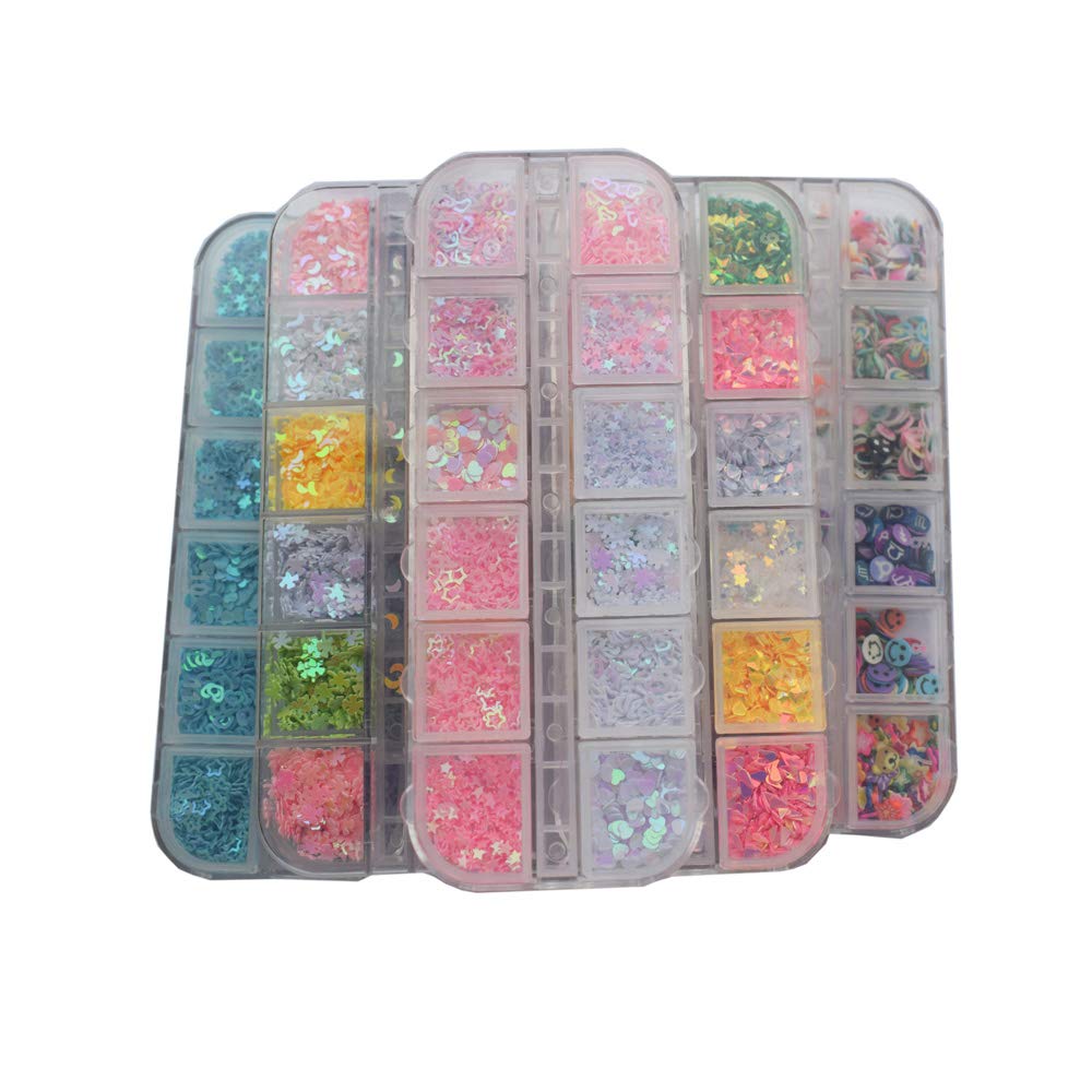 Mixed Nail Art Sequins - Butterfly, Star & Heart Design Glitter Flakes for Manicure, Face & Body Decoration | DIY Nail Crafts & Makeup Accessories | Perfect for Parties, Salons & Creative Beauty Looks