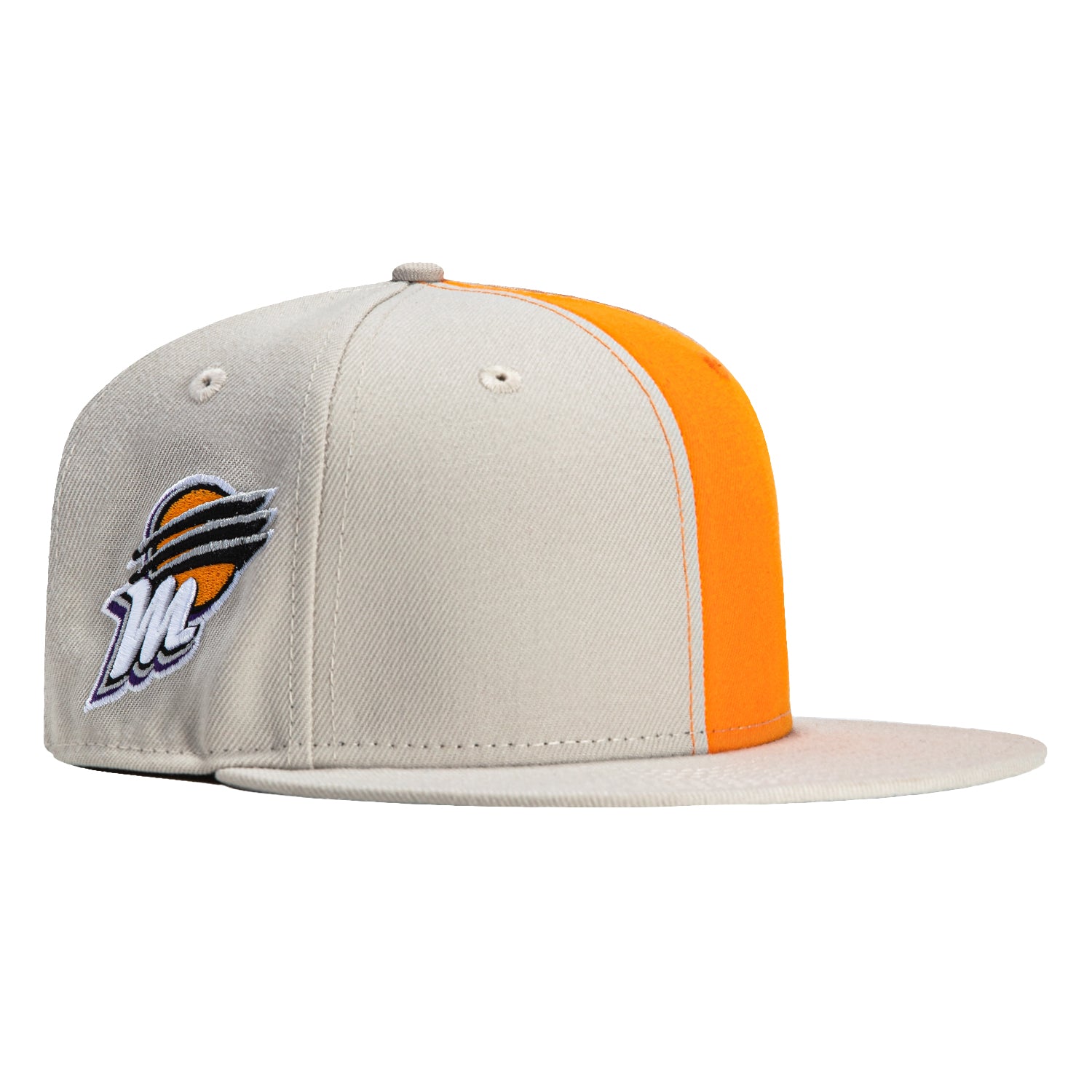 New Era 59Fifty WNBA Phoenix Mercury Snapback Hat with Embroidered Logo Patch - Light Orange Stone | Official Licensed Cap for Basketball Fans & Streetwear Fashion