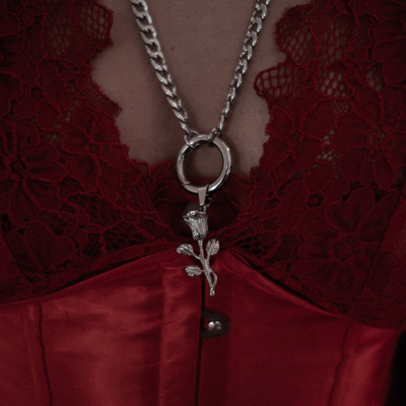 Cursed Bloom Rose Charm - Gothic Jewelry for Necklace & Bracelet - Perfect for Halloween, Witchy Aesthetic & Dark Fashion Accessories
