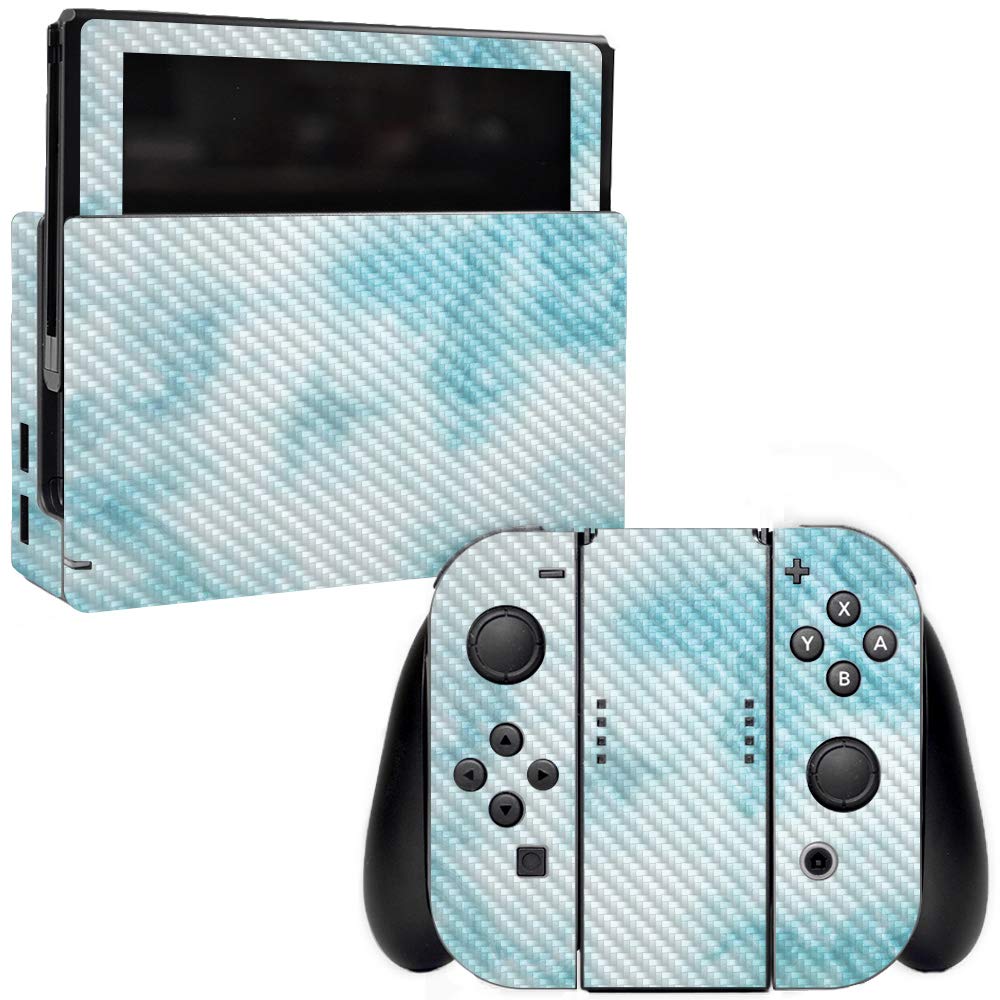 Premium Carbon Fiber Skin for Nintendo Switch - Blue Marble Design | Protective & Durable Textured Cover | Easy to Apply & Remove | Made in USA | Perfect for Gaming Protection & Customization